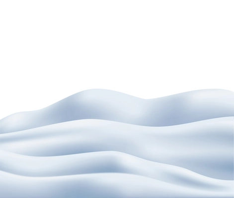 Snow wavy snowdrift with winter symbols realistic vector illustration