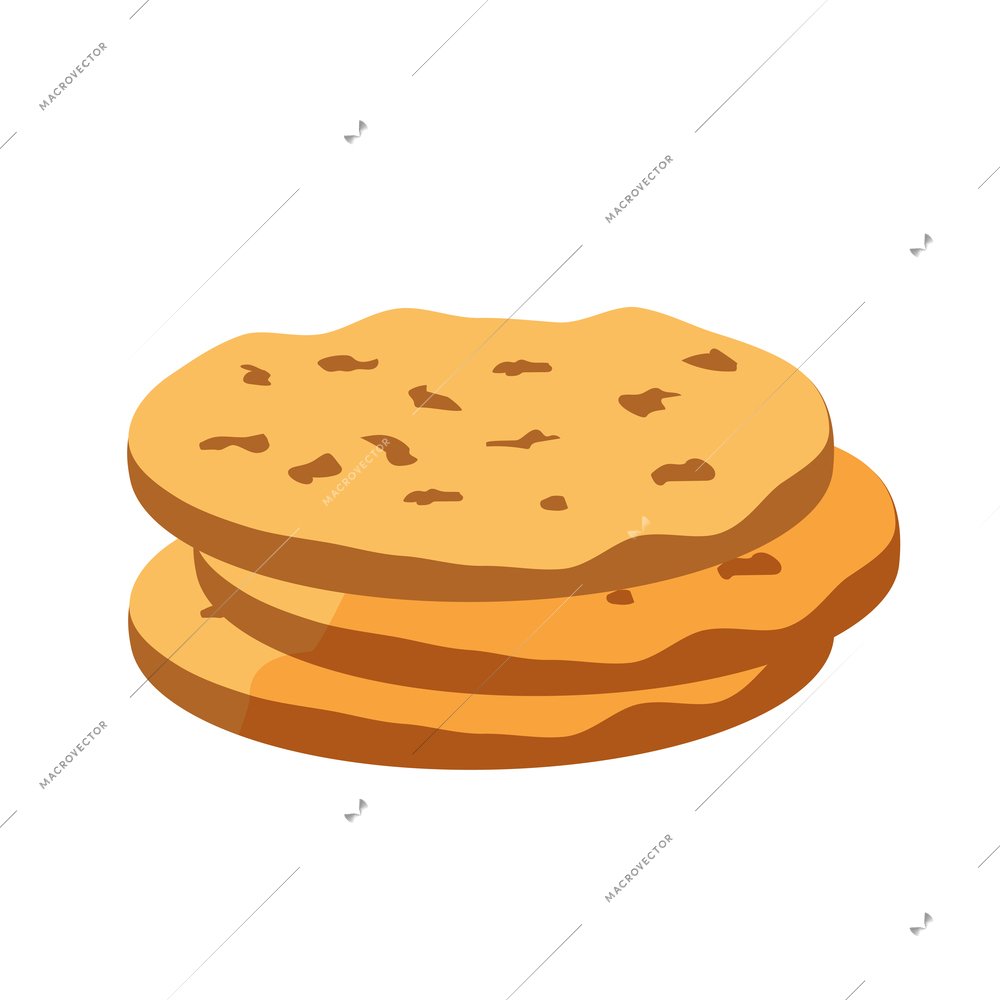 Cozy winter cookie for party flat recolor vector illustration