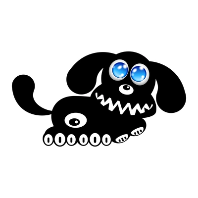 Happy Puppy Dog Silhouette Vector Illustration