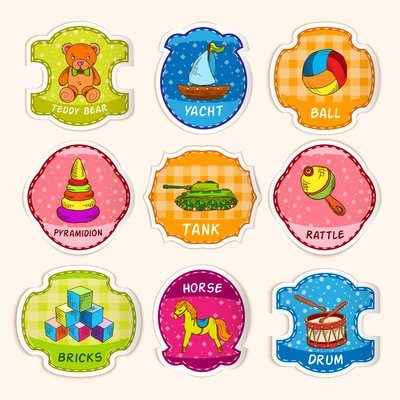 Decorative children toys sketch icons with kid play room wallpaper background vector illustration