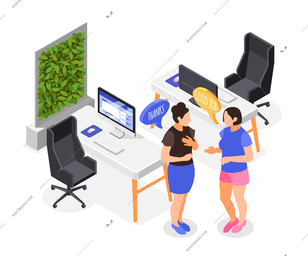 Human needs isometric composition with partnership and respect symbols vector illustration