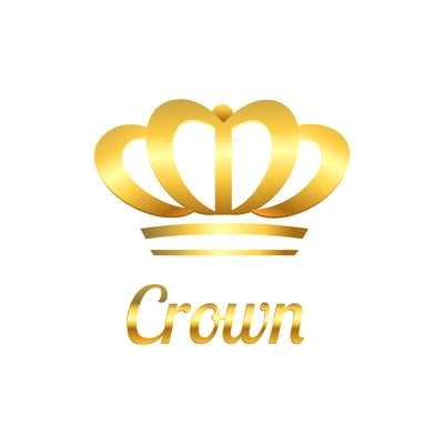 Realistic golden crown and text on white background vector illustration