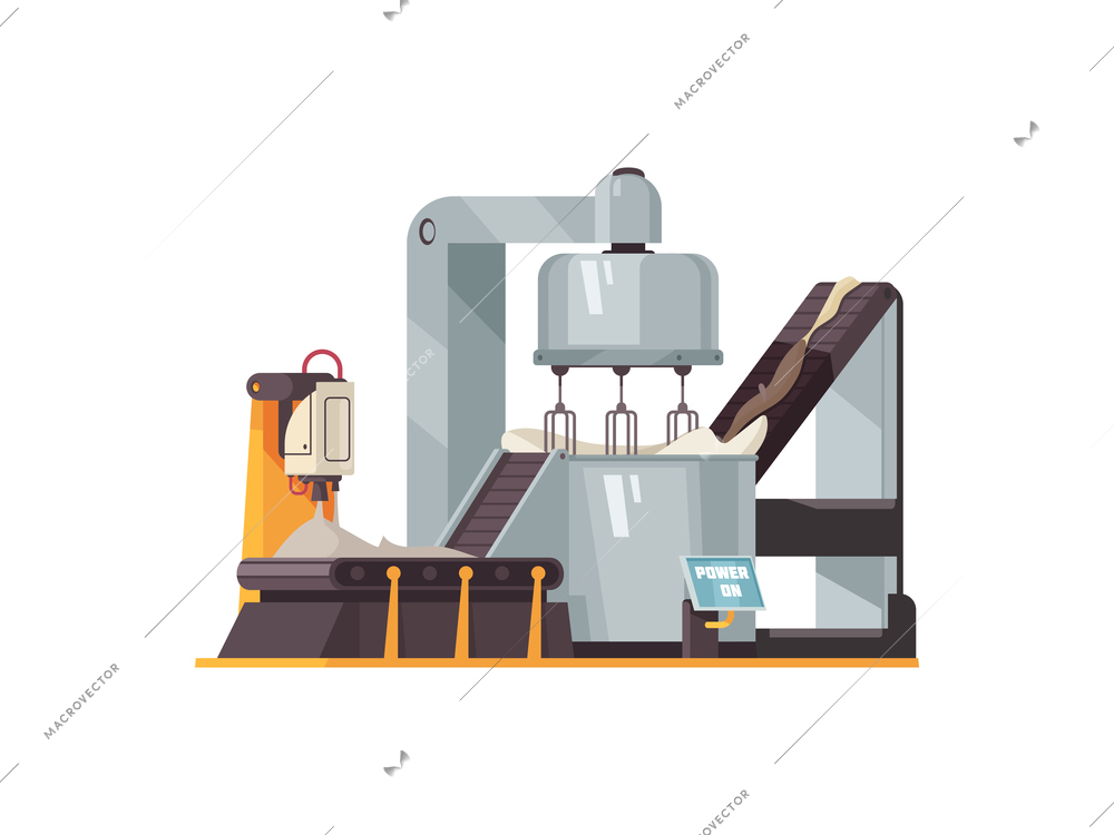 Flat icon of automated machine for food production vector illustration