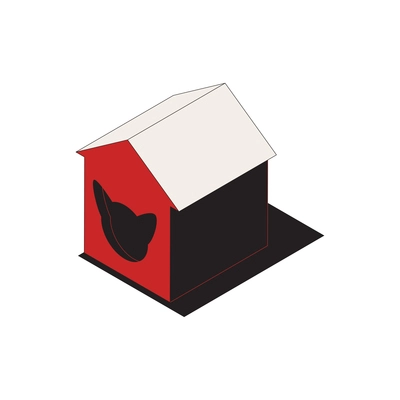 Isometric cat house 3d icon on white background vector illustration