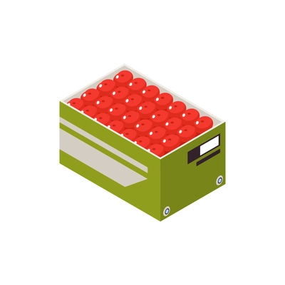 Smart farm electronic box with vegetables 3d isometric icon vector illustration