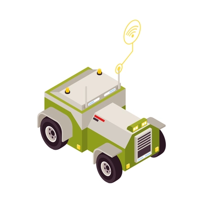 Remote control vehicle for smart farming technology isometric icon vector illustration