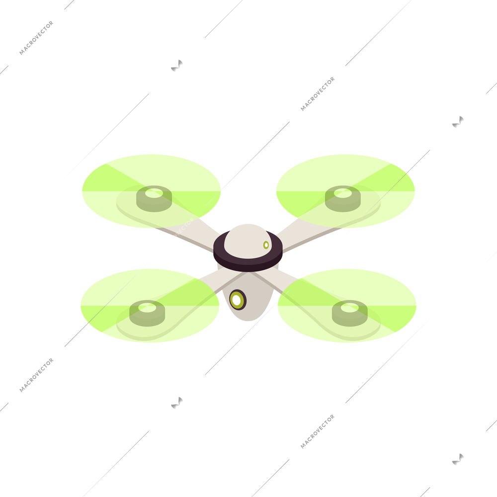 Isometric remote control drone icon on white background vector illustration