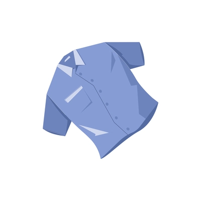 Flat design icon of blue t-shirt on white background vector illustration