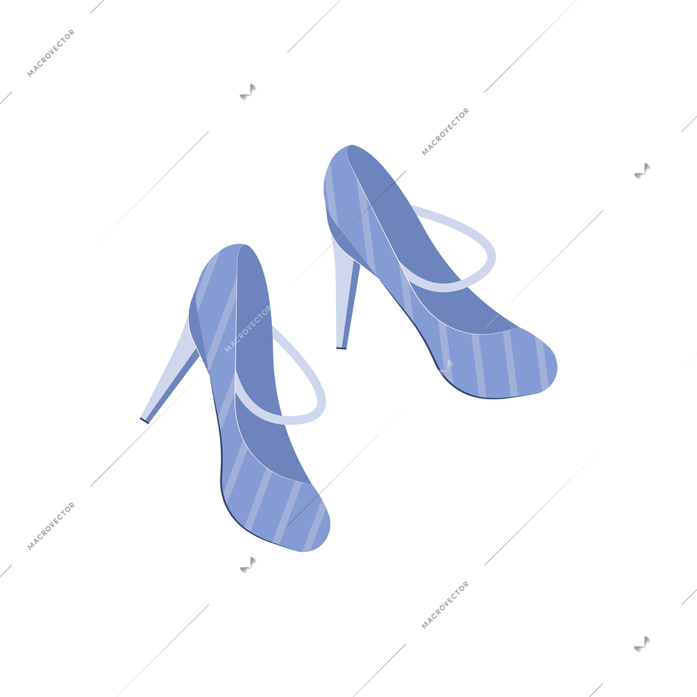 Pair of high heel shoes isolated on white background flat icon vector illustration