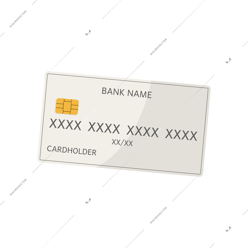 Bank card icon template on white background flat vector illustration