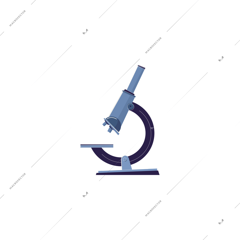 Flat design icon of microscope on white background vector illustration