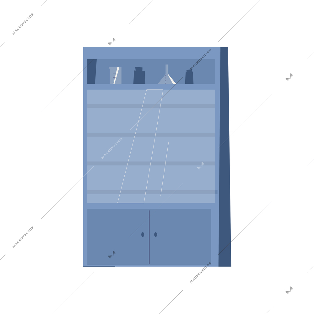 Flat design icon of rack with medical tools vector illustration