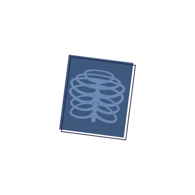 Flat x-ray picture of human chest vector illustration