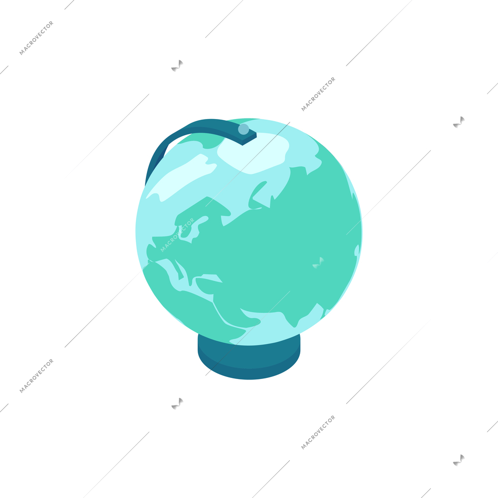 Isometric icon of school globe on white background 3d vector illustration