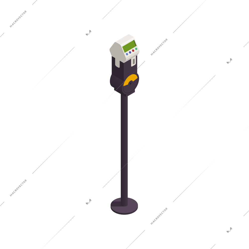 Isometric 3d electronic parking zone meter icon vector illustration