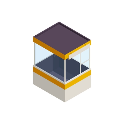 Isometric parking booth toll isometric icon vector illustration