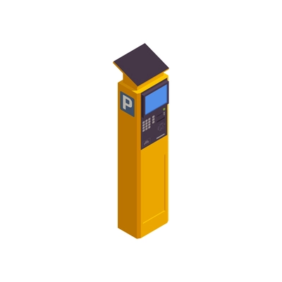 Parking payment station isometric icon vector illustration