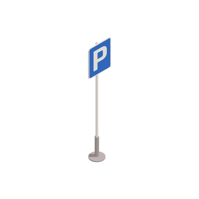 Parking zone traffic sign isometric icon vector illustration