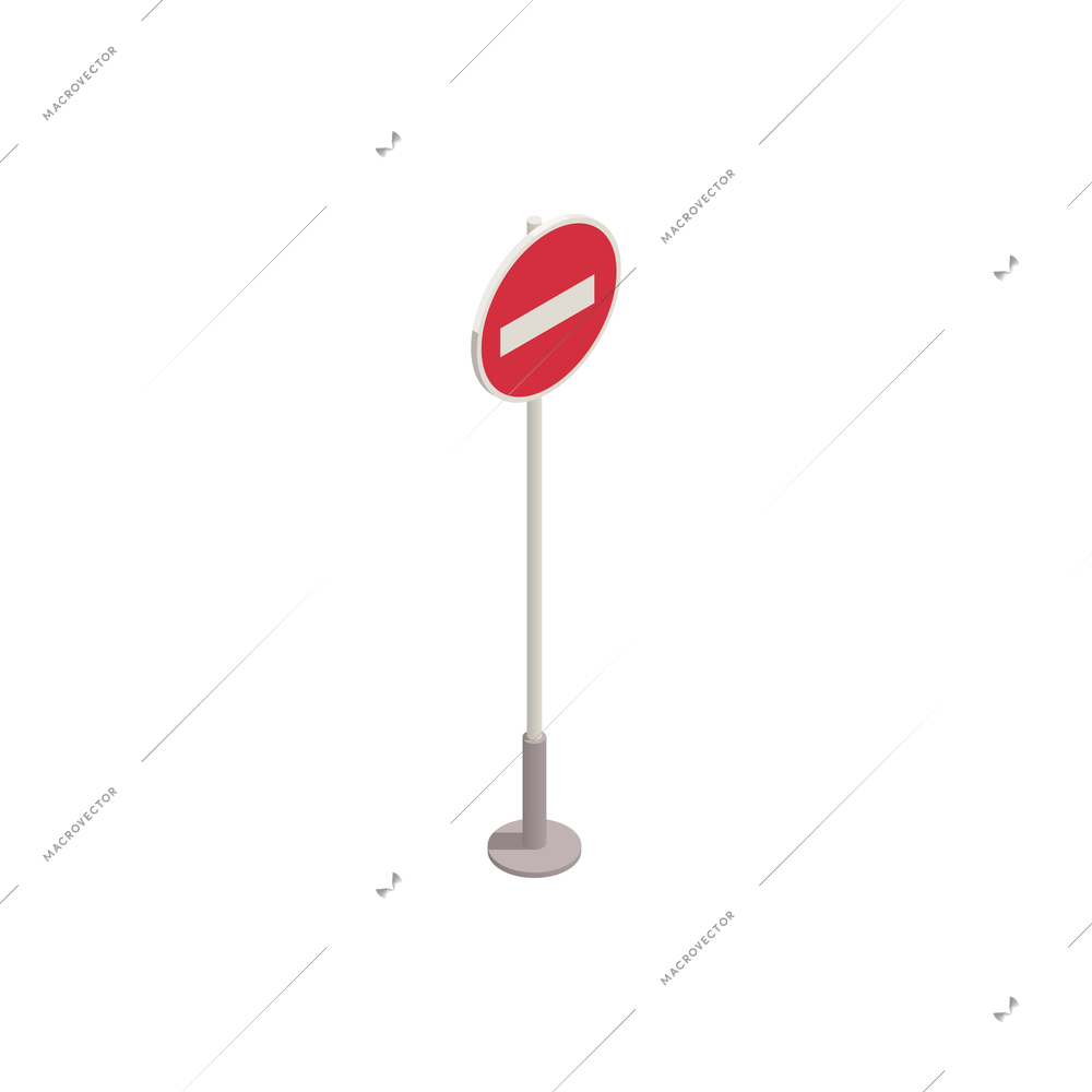 Isometric parking forbidden road sign on white background 3d vector illustration