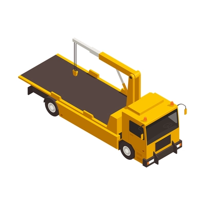 Tow truck for evacuating vehicles isometric icon vector illustration