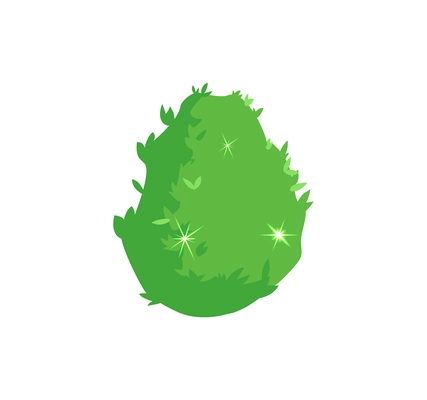 Game interface icon of green bush on white background 3d isometric vector illustration