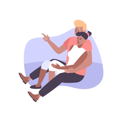 Flat icon with couple relaxing together vector illustration