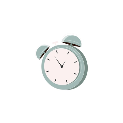 Flat mechanical alarm clock icon on white background vector illustration