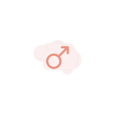 Mars male sex symbol icon on white background flat vector illustration