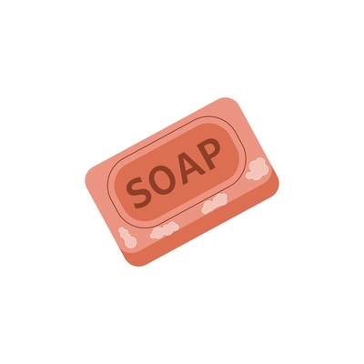 Bath soap bar flat design icon on white background vector illustration