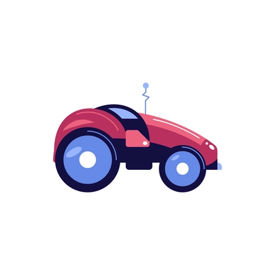 Modern smart garden farmer car on white background flat vector illustration