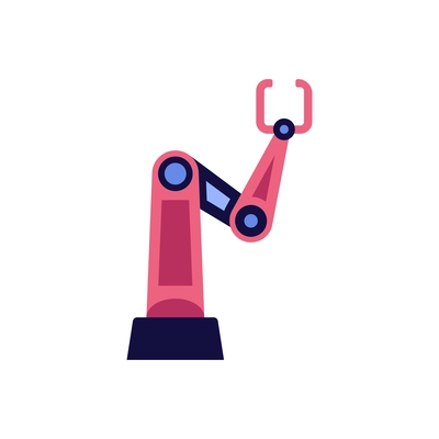 Flat design colorful icon of automatic robotic arm vector illustration