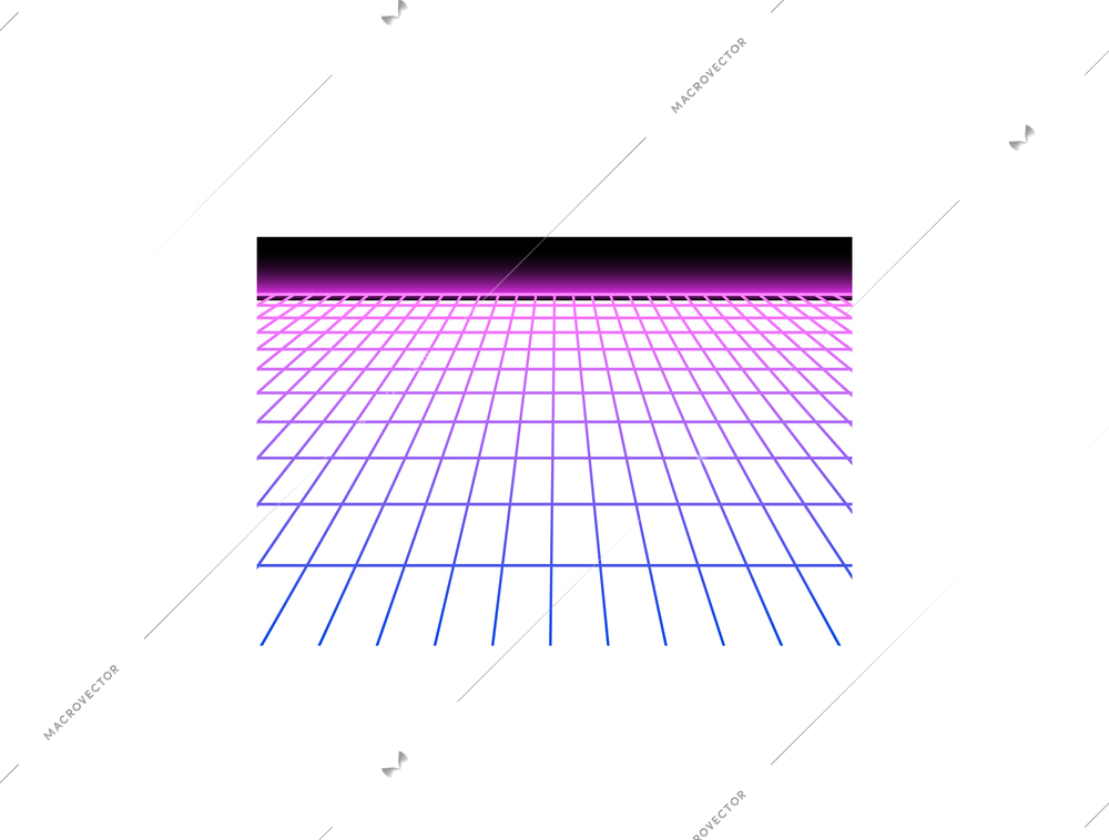 Neon geometric grid realistic icon on white background vector illustration