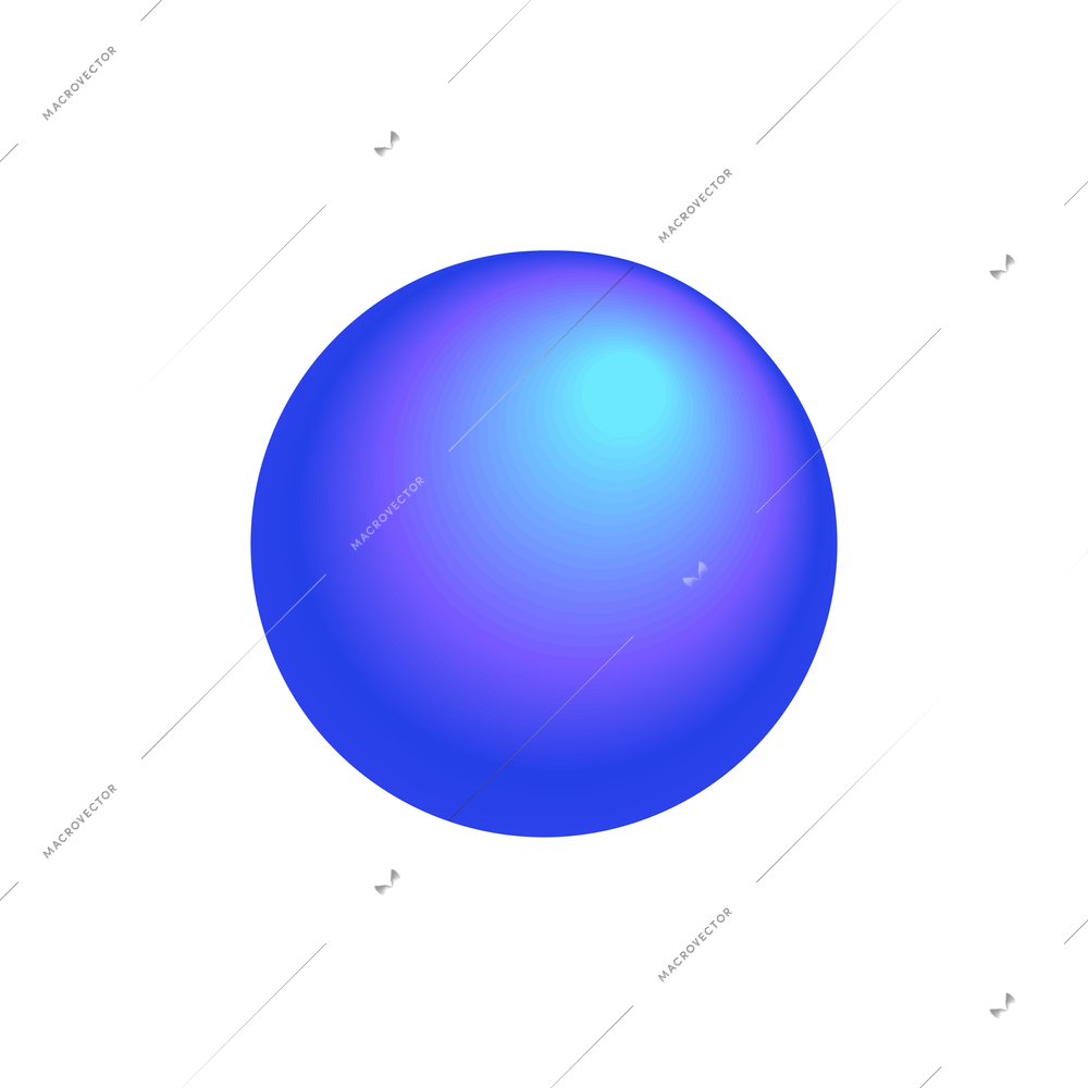 Realistic icon of gradient round in blue color vector illustration