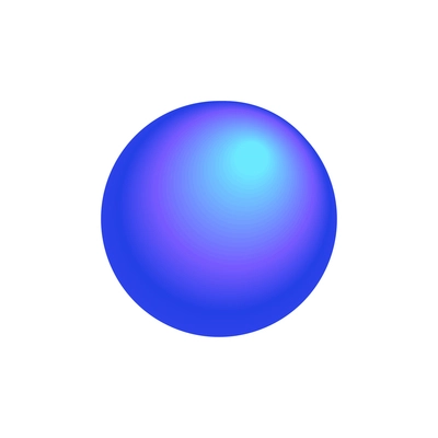 Realistic icon of gradient round in blue color vector illustration