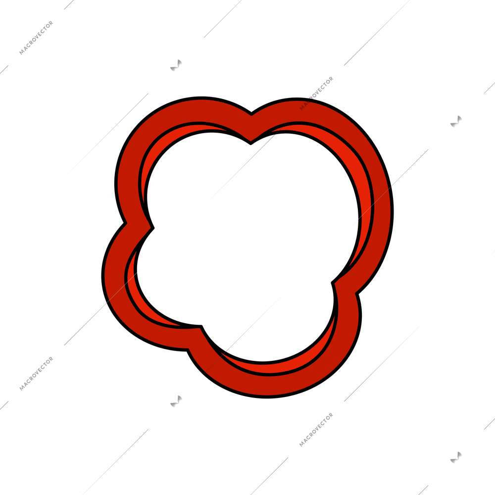 Flat design icon of red bell pepper slice vector illustration