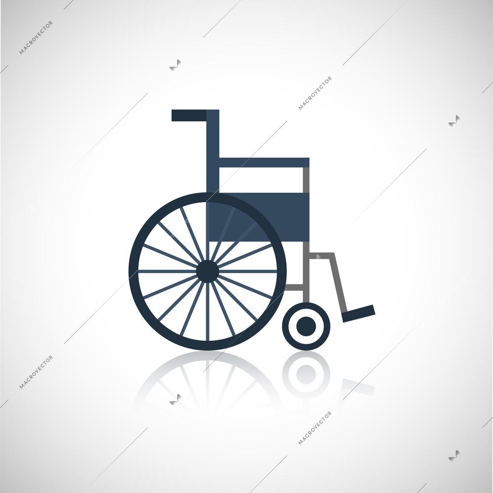Wheel chair medical pensioners care flat icon isolated on white background vector illustration