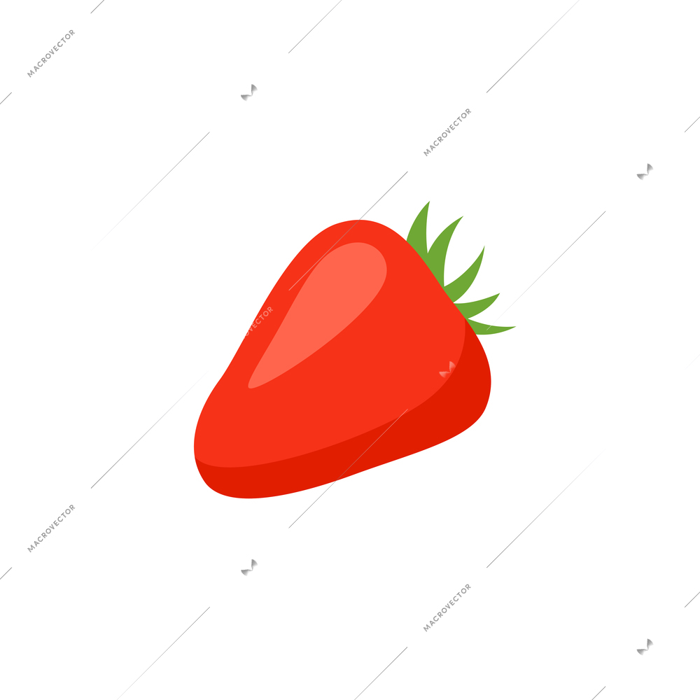 Flat icon of fresh ripe strawberry vector illustration