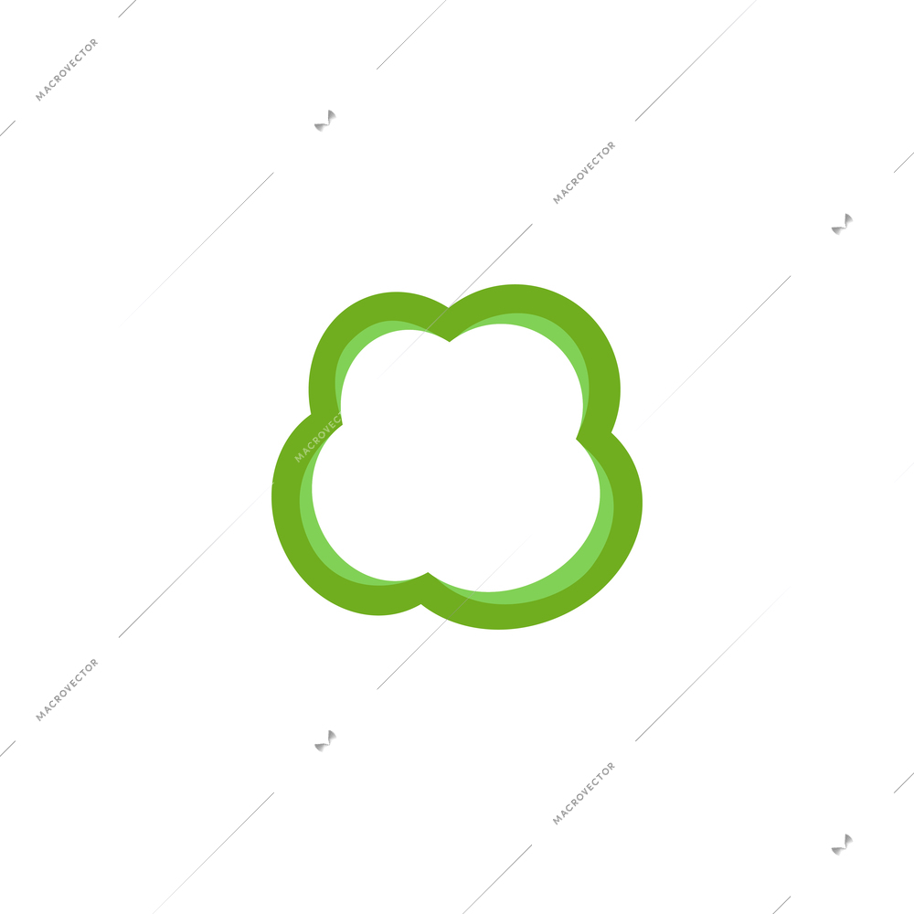 Icon of green pepper slice on white background flat vector illustration