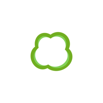 Icon of green pepper slice on white background flat vector illustration