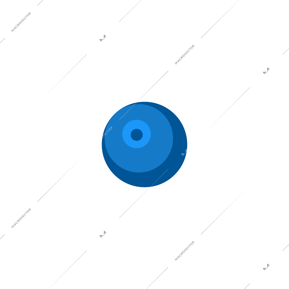 Flat single blueberry on white background vector illustration