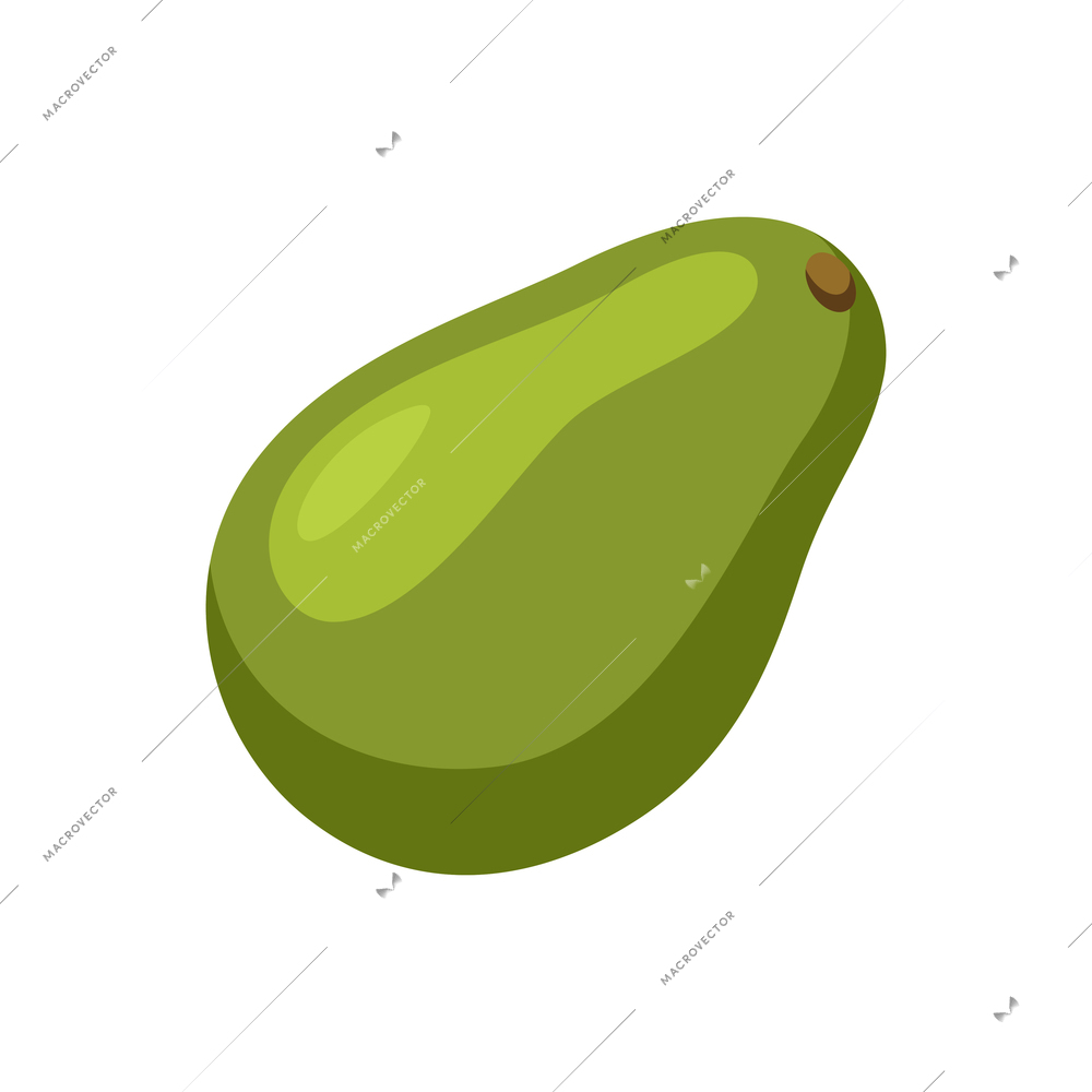 Flat design icon of green pear fruit vector illustration