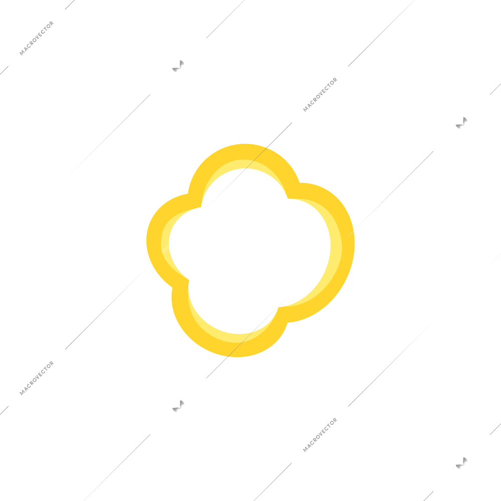 Fresh yellow bell pepper slice on white background flat vector illustration