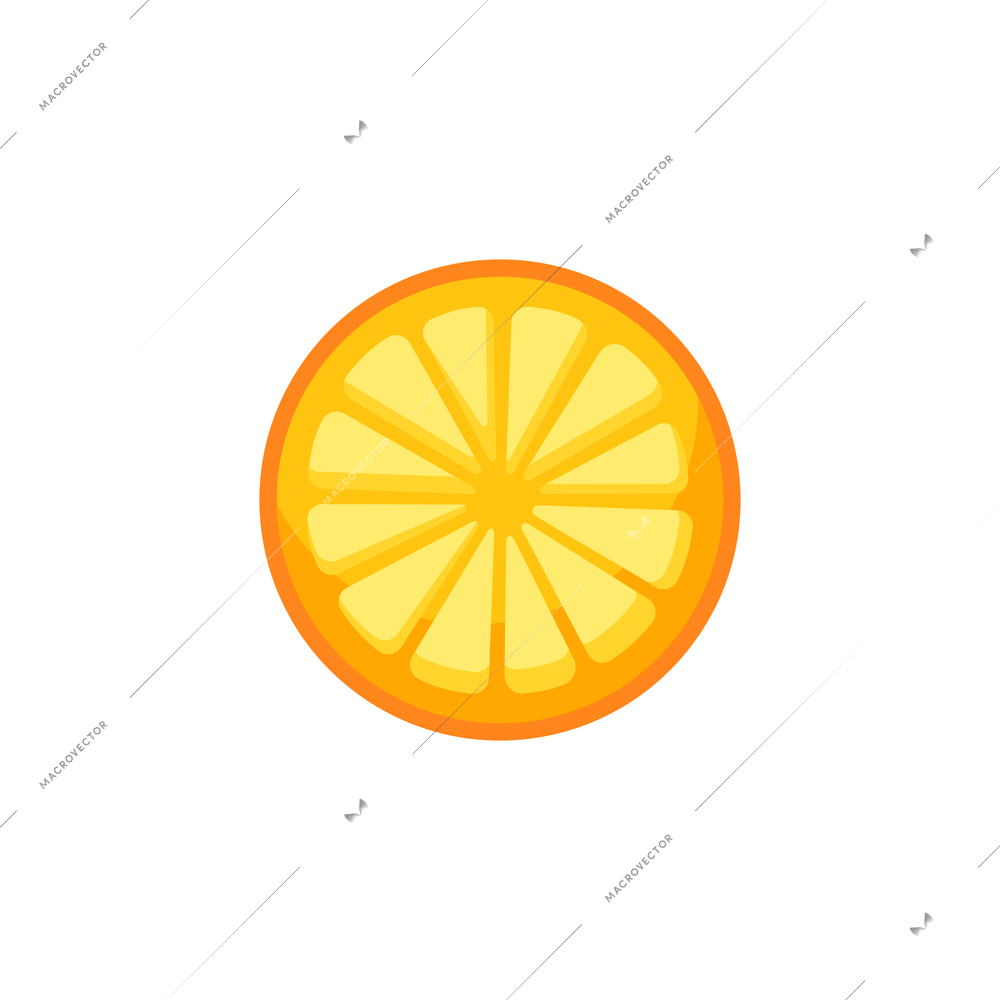 Flat icon of juice orange slice on white background vector illustration