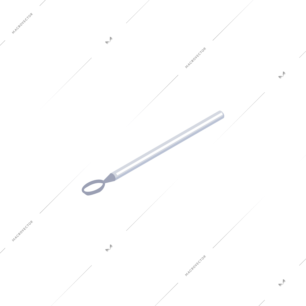 Isometric icon of steel otolaryngology instrument 3d vector illustration