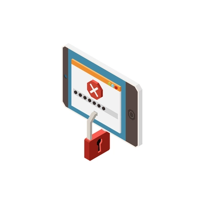 Isometric digital control icon with content filtering 3d vector illustration