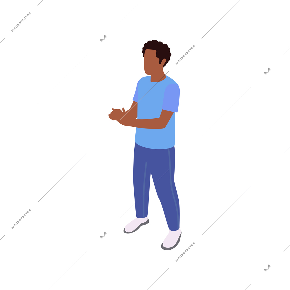 Street public protest icon of black male human character on white background vector illustration