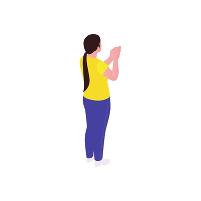 Isometric character of female lgbt protester on white background vector illustration