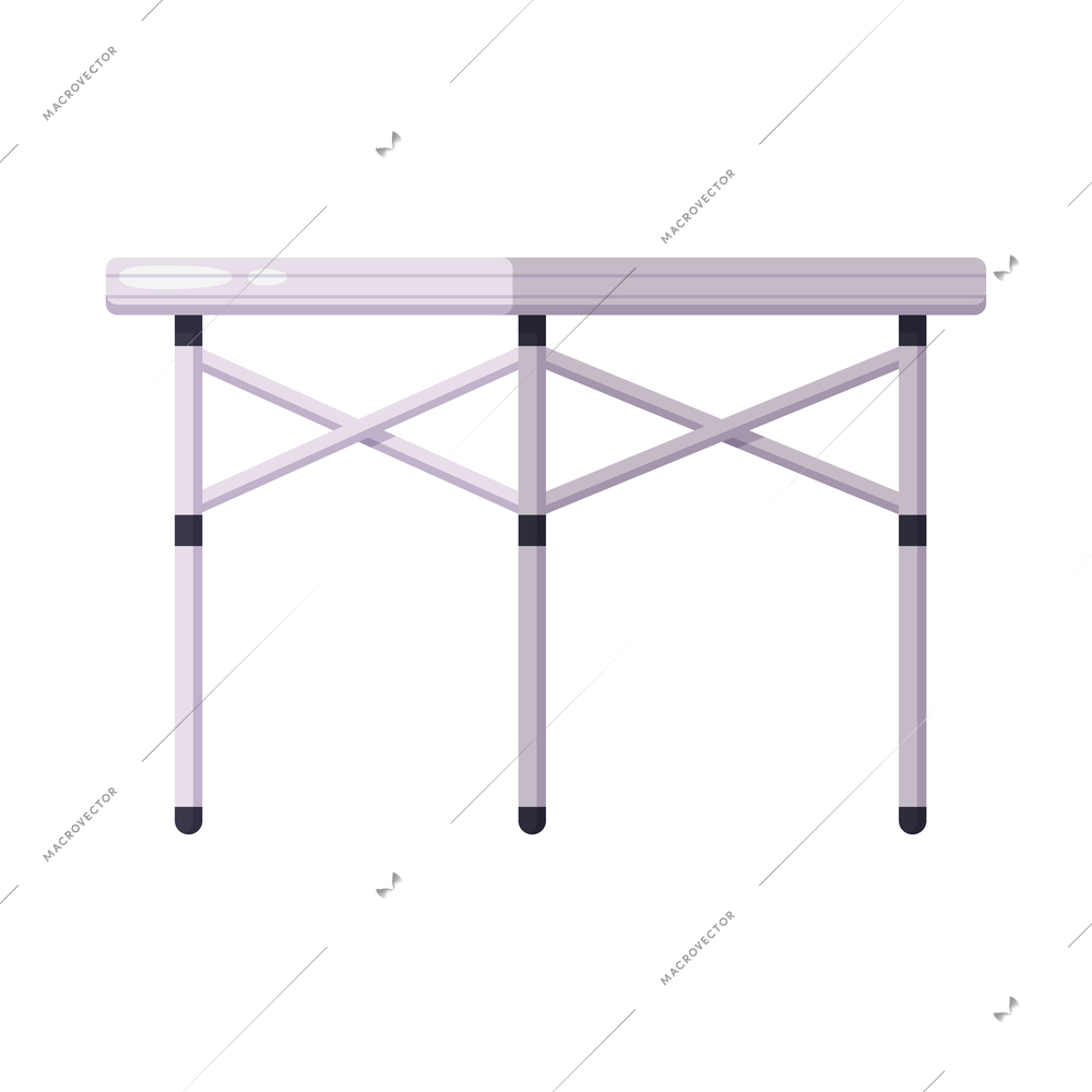 Metal outdoor table on white background cartoon vector illustration