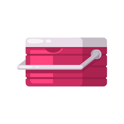 Cartoon icon of pink cool box on white background vector illustration