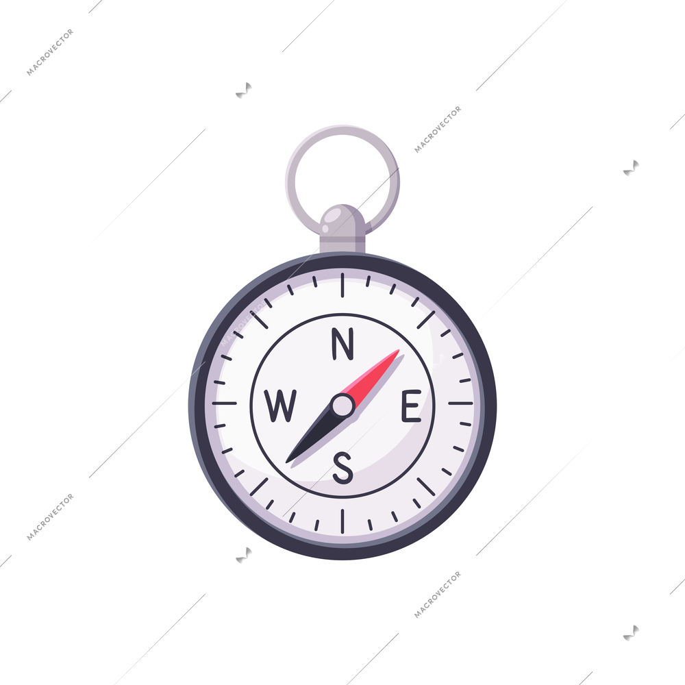 Cartoon icon of compass on white background vector illustration